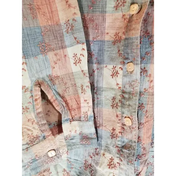 Capistrano Jeans size 26/28 long sleeve 100% cotton woven button up - Picture 3 of 3